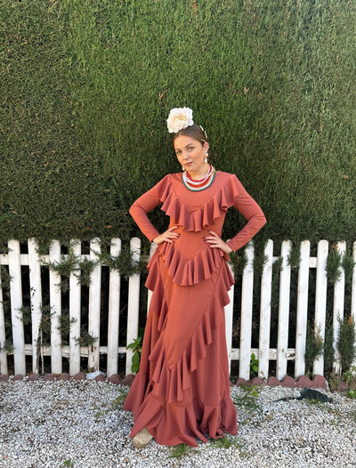 VESTIDO ALMONTE TEJA