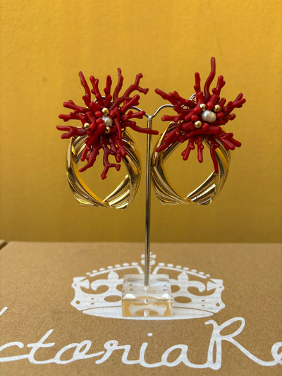 PENDIENTES PUNTAS ROJO