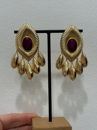 PENDIENTE ESPIGA MORADO