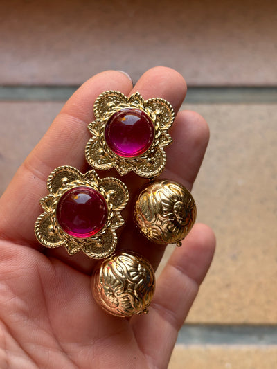 PENDIENTES ROCHE FUCSIA