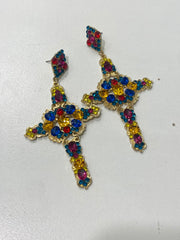 PENDIENTES CRUZ COLORES